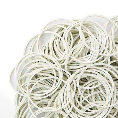 White elastic rubber bands for office use